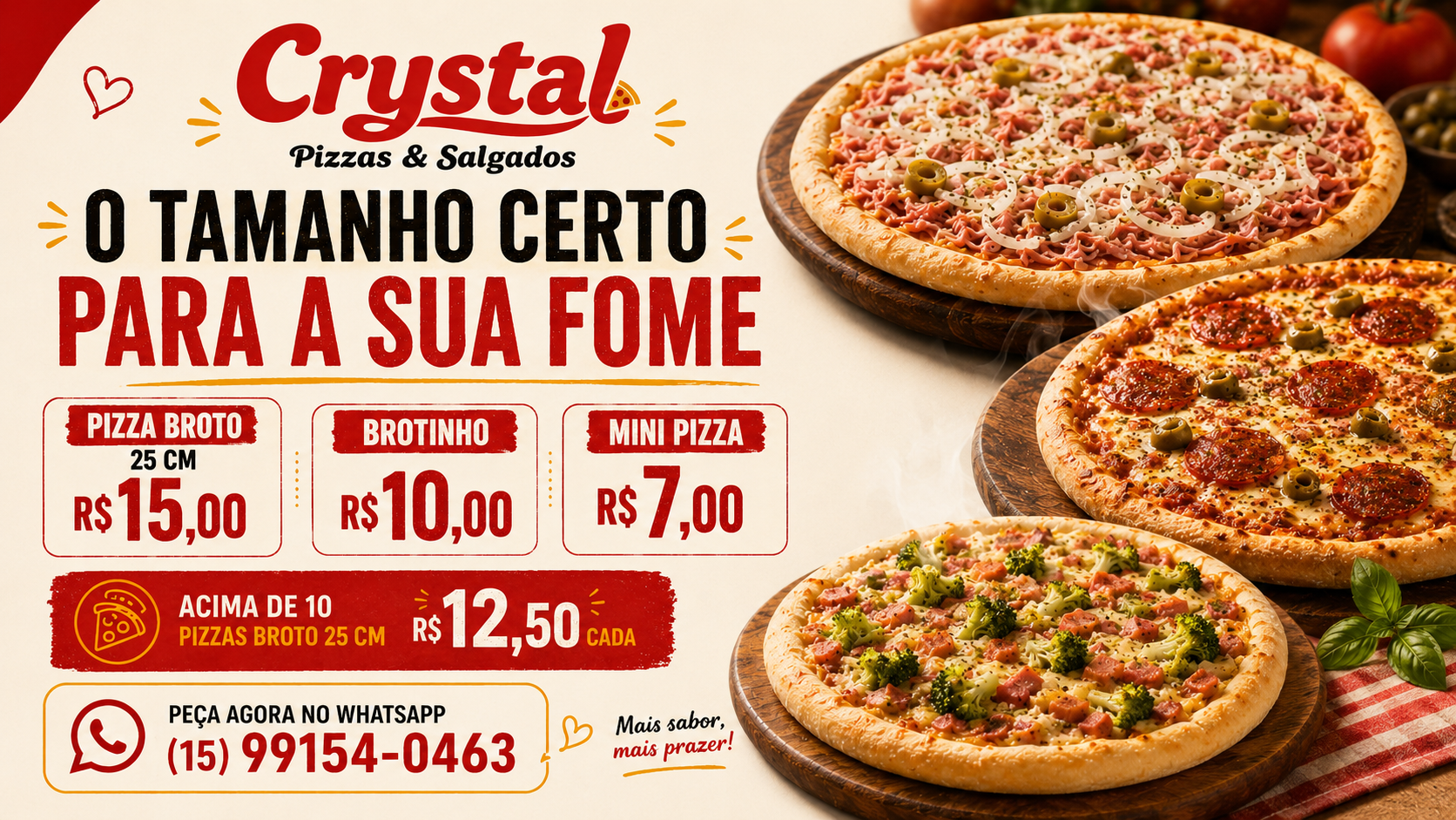 Crystal Pizzas — Chegou em Sorocaba